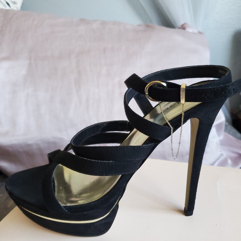Bebe Ellaa Black Platform High Heels Size 10 